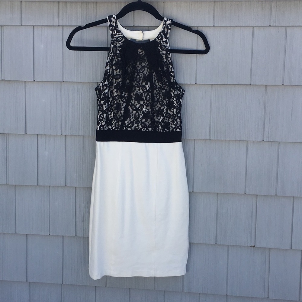 XOXO black lace and white mini dress
